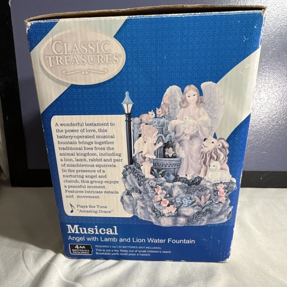 Classic Treasures Musical Angel Tabletop Fountain AA Battery Resin MRFTN412